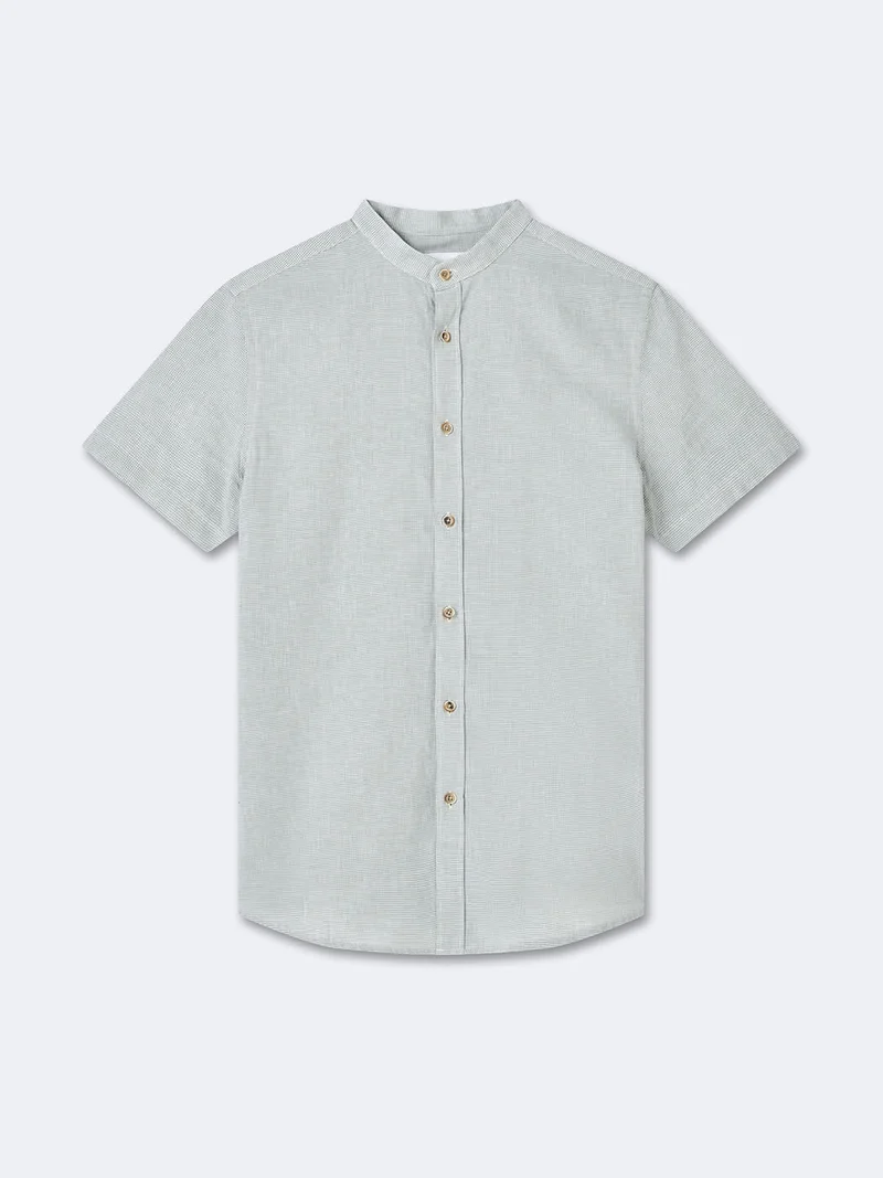 Chemise 100% coton-lin à carreaux