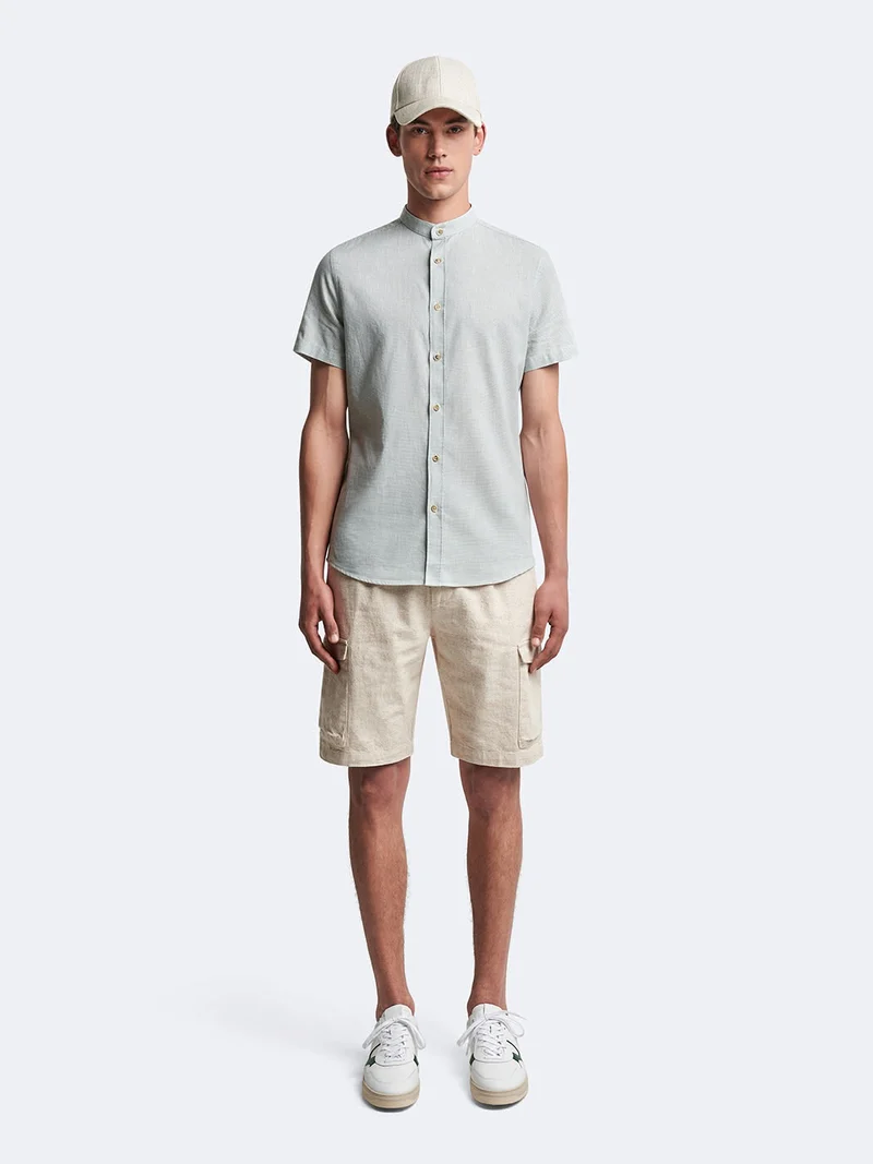Chemise 100% coton-lin à carreaux