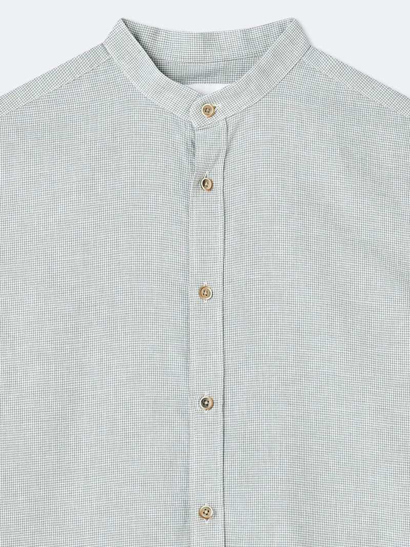 Chemise 100% coton-lin à carreaux