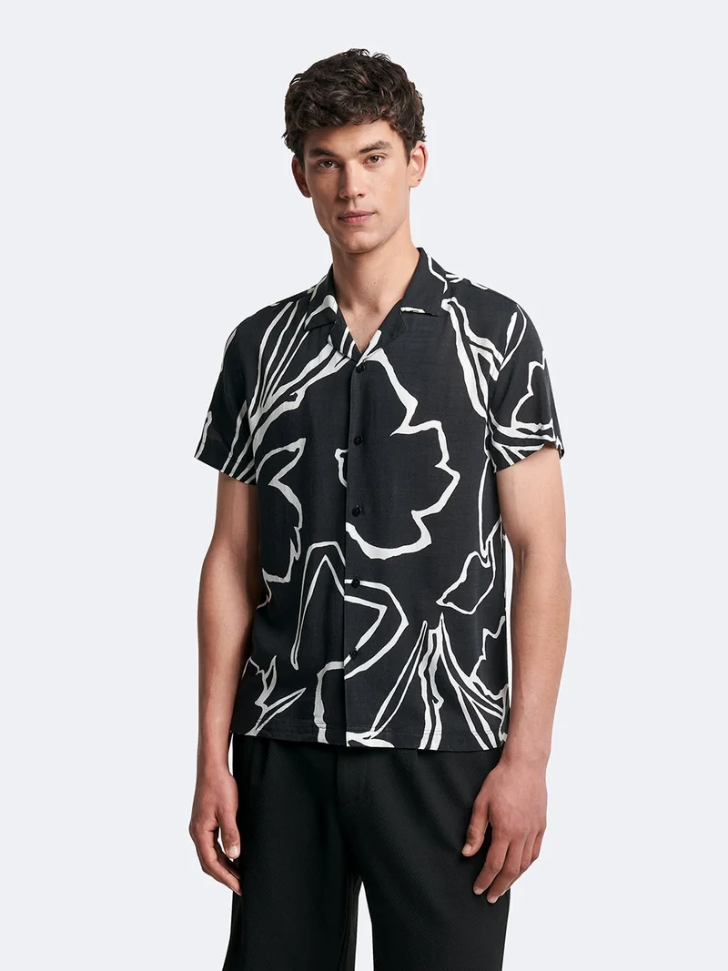 Chemise regular en viscose fantaisie