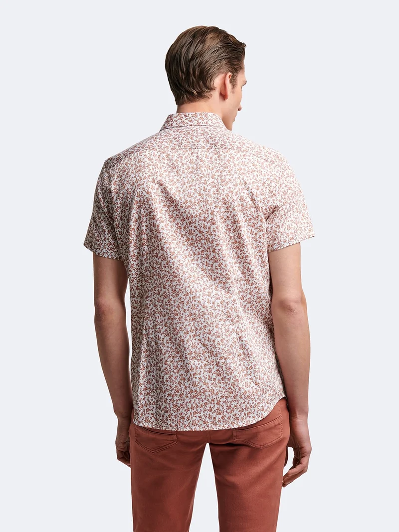 Chemise à manches courtes slim végétale