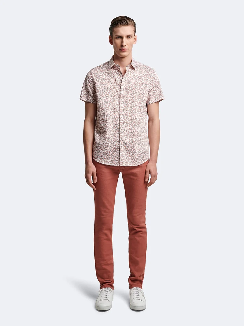 Chemise à manches courtes slim végétale