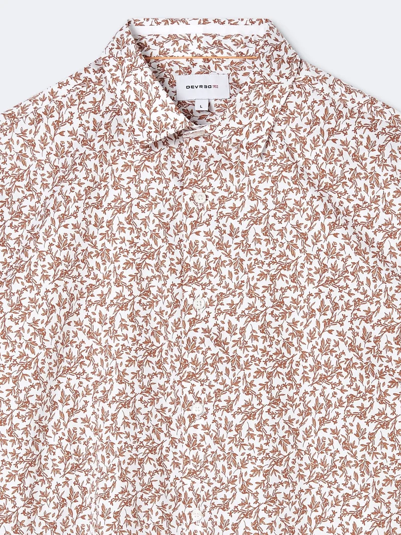 Chemise à manches courtes slim végétale