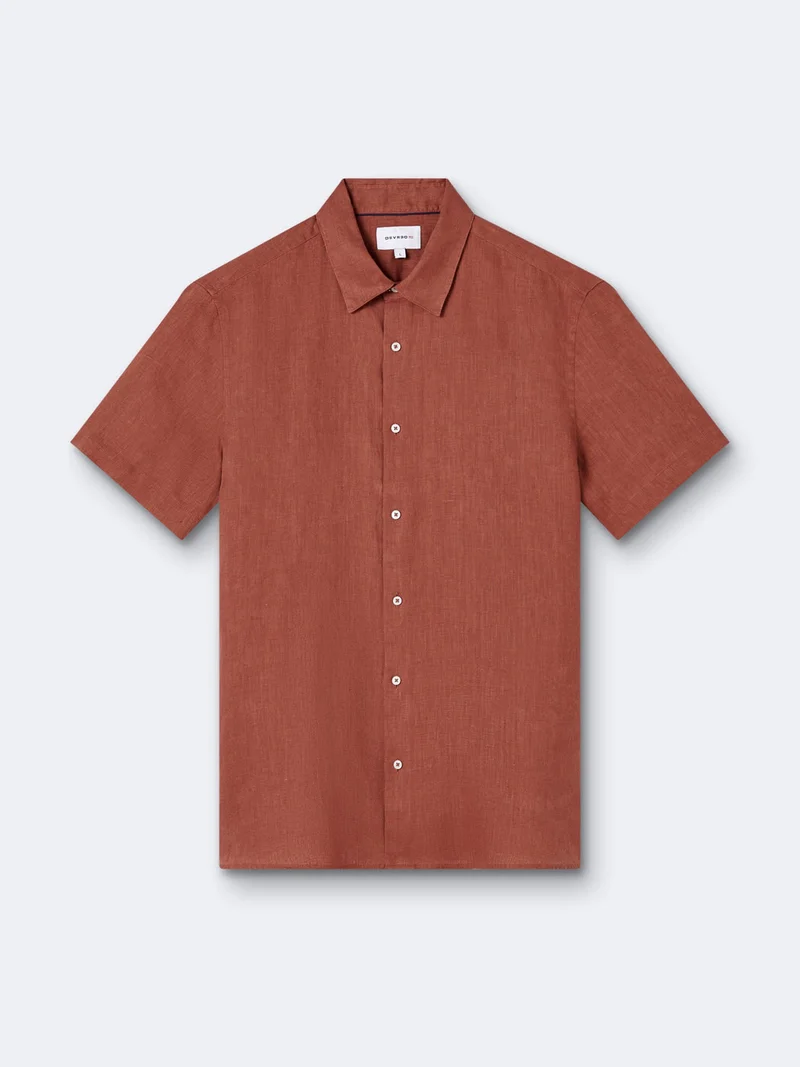Chemise à manches courtes slim en lin