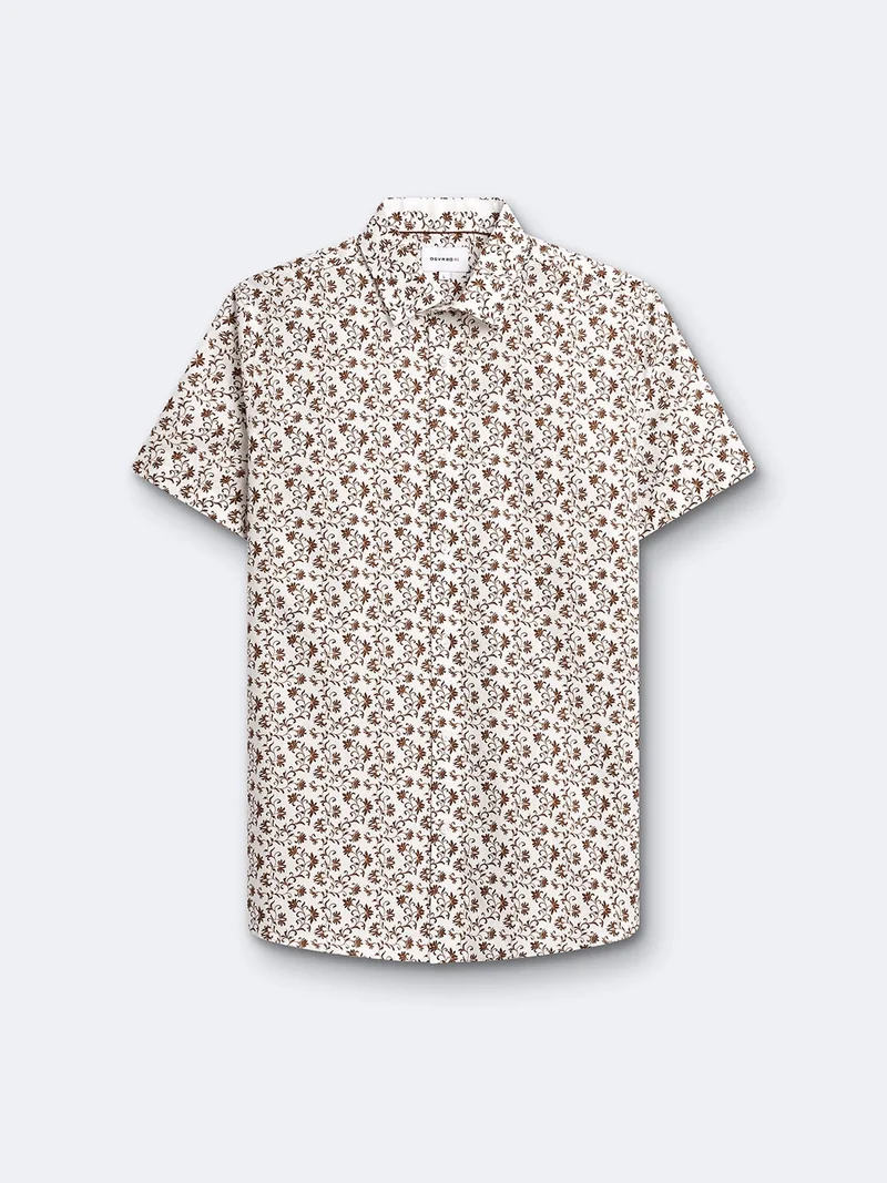 Chemise à manches courtes slim végétale
