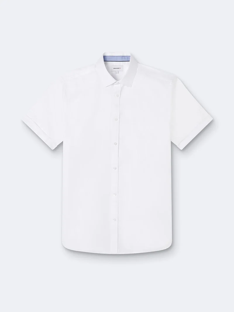Chemise à manches courtes slim unie