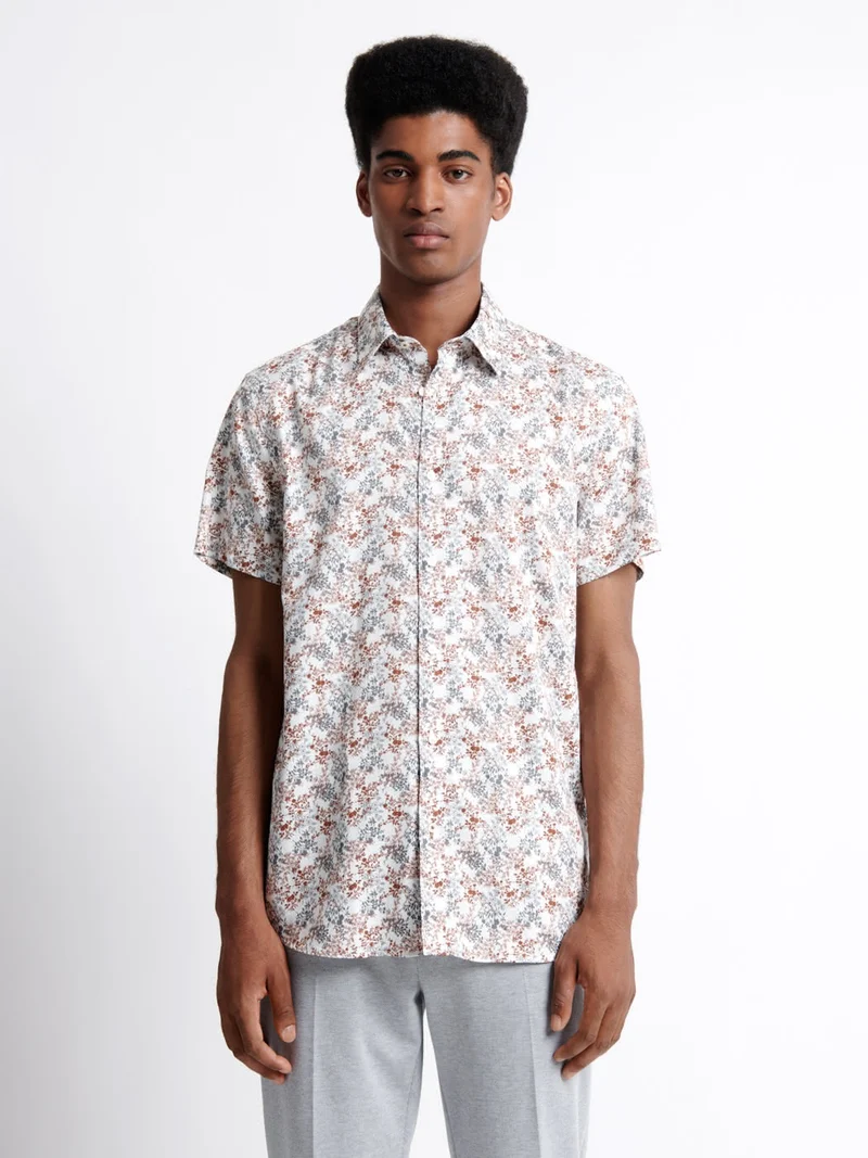 Chemise fleurie 100% coton