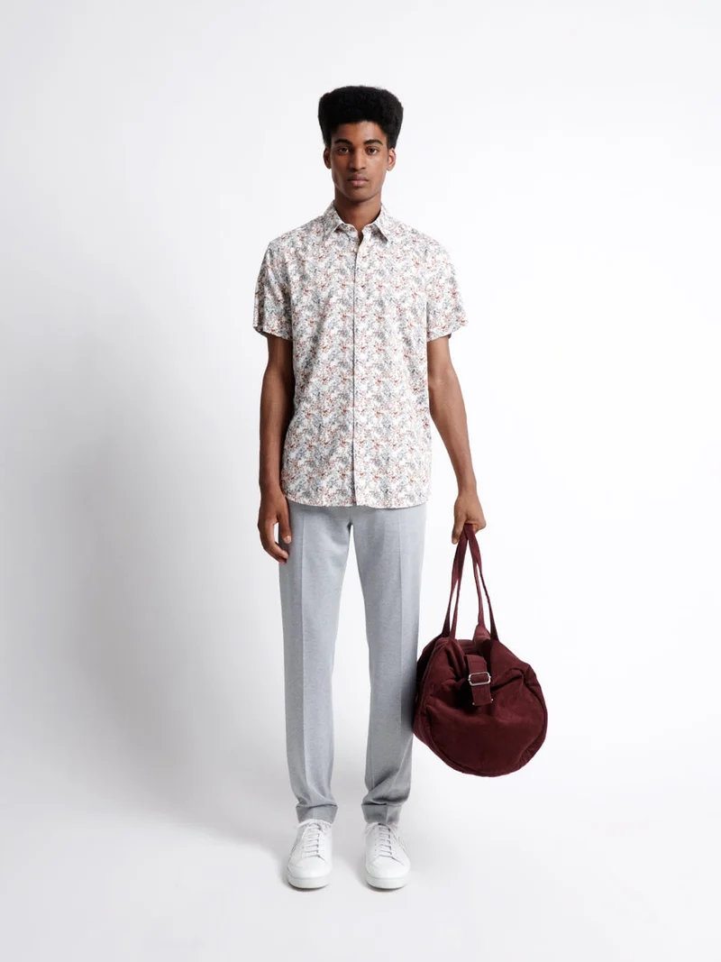 Chemise fleurie 100% coton