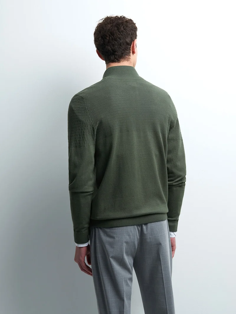 Cardigan zippé col montant