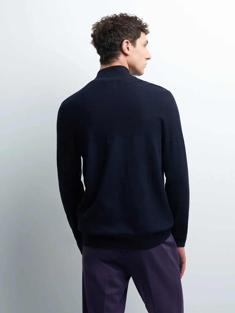 Cardigan zippé col montant