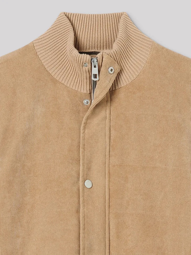 Cardigan zippé bi-matière