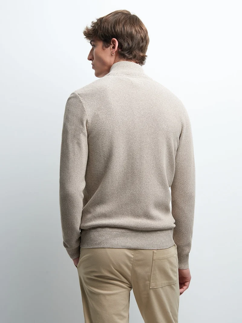 Cardigan zippé en coton