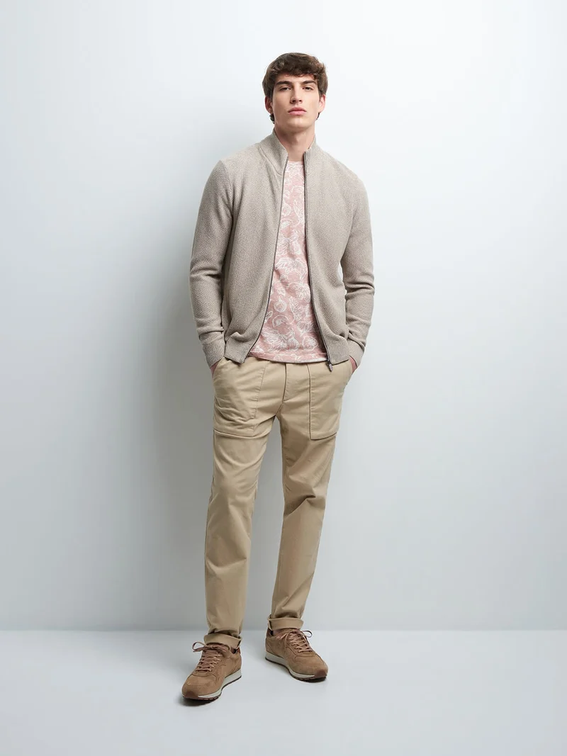 Cardigan zippé en coton