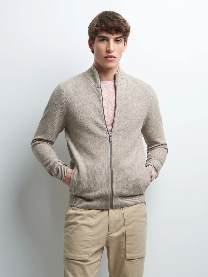 Cardigan zippé en coton