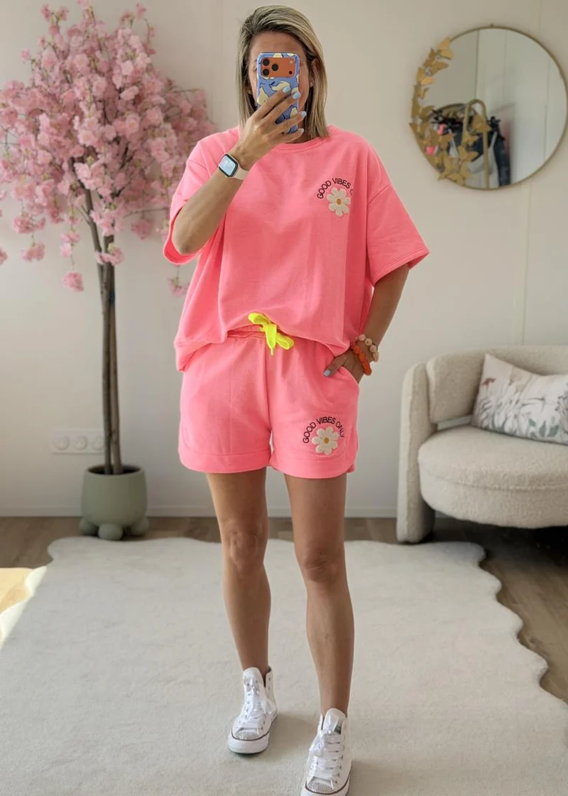 Ensemble good vibes rose fluo