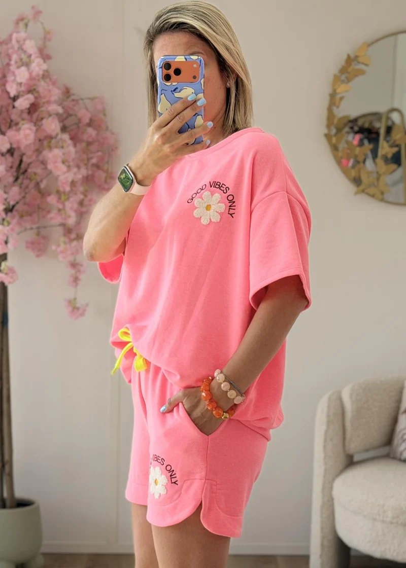 Ensemble good vibes rose fluo