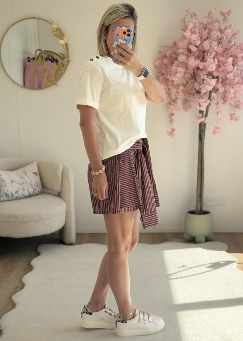 Short chemise bordeaux