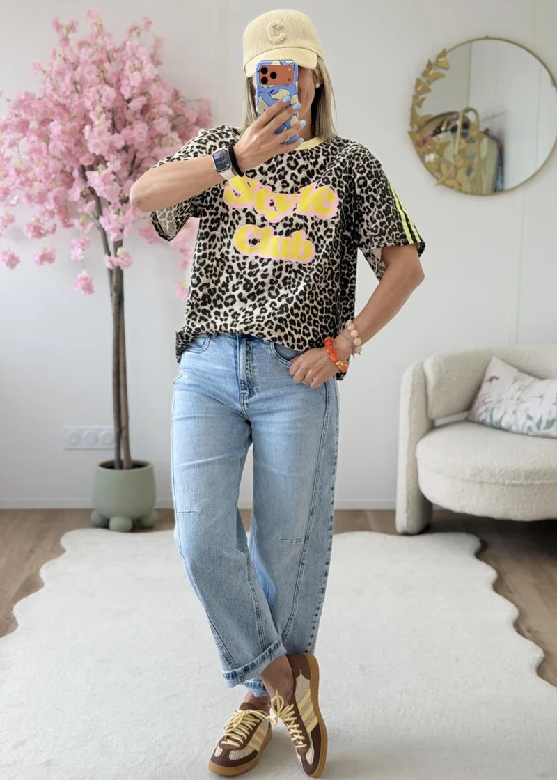 Sweat leger style club jaune
