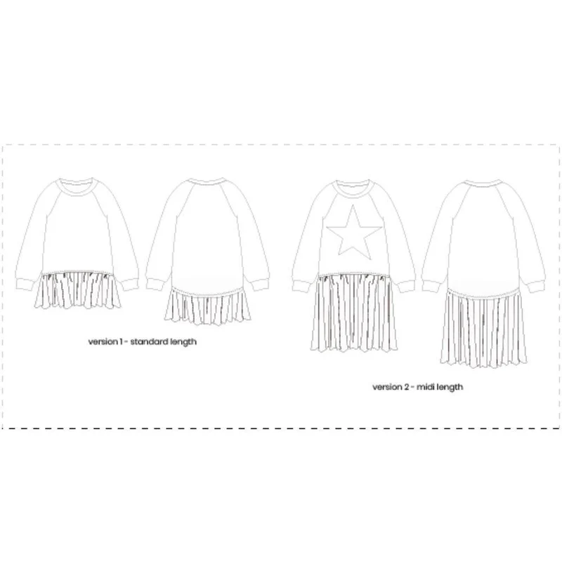 PATRON DE COUTURE PDF | Robe en coton ouaté pour fille | Pattern Paper Scissors