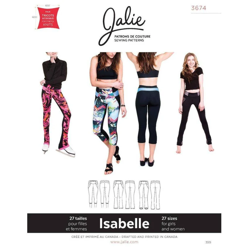 PATRON DE COUTURE PDF | Leggings et pantalons de patinage 3674 | Jalie | BILINGUE (AN/FR)