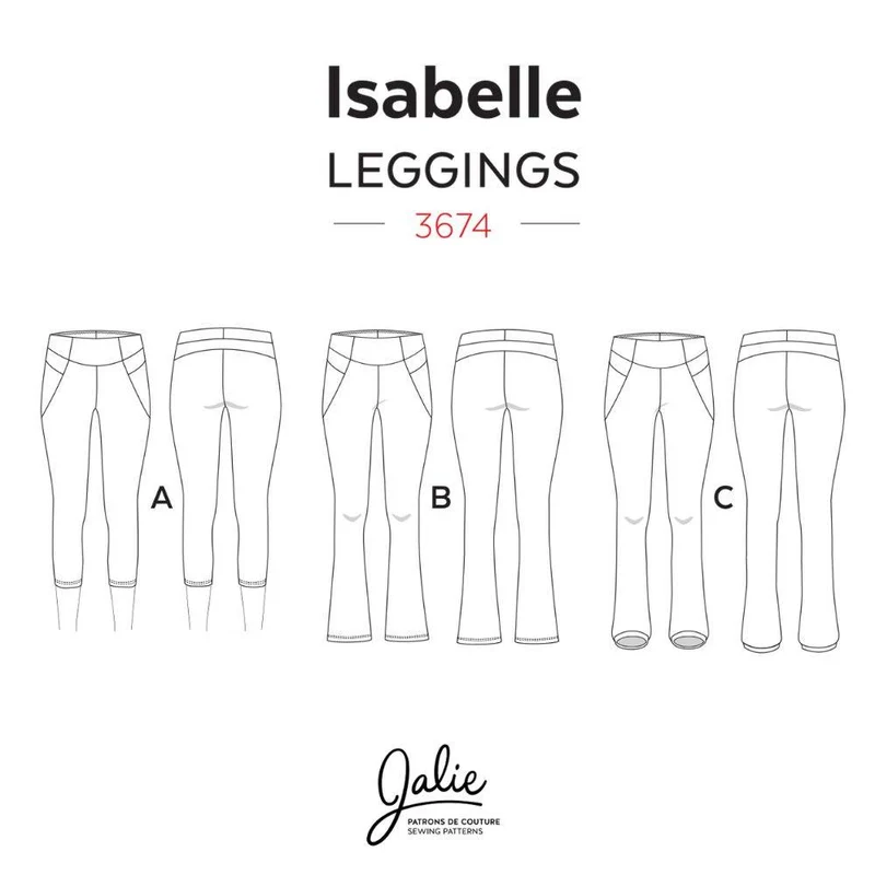 PATRON DE COUTURE PDF | Leggings et pantalons de patinage 3674 | Jalie | BILINGUE (AN/FR)