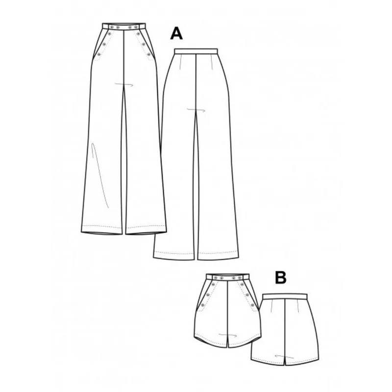 PATRON DE COUTURE PDF | Pantalon et short Romero | Pauline Alice | TRILINGUE (AN/FR/ES)