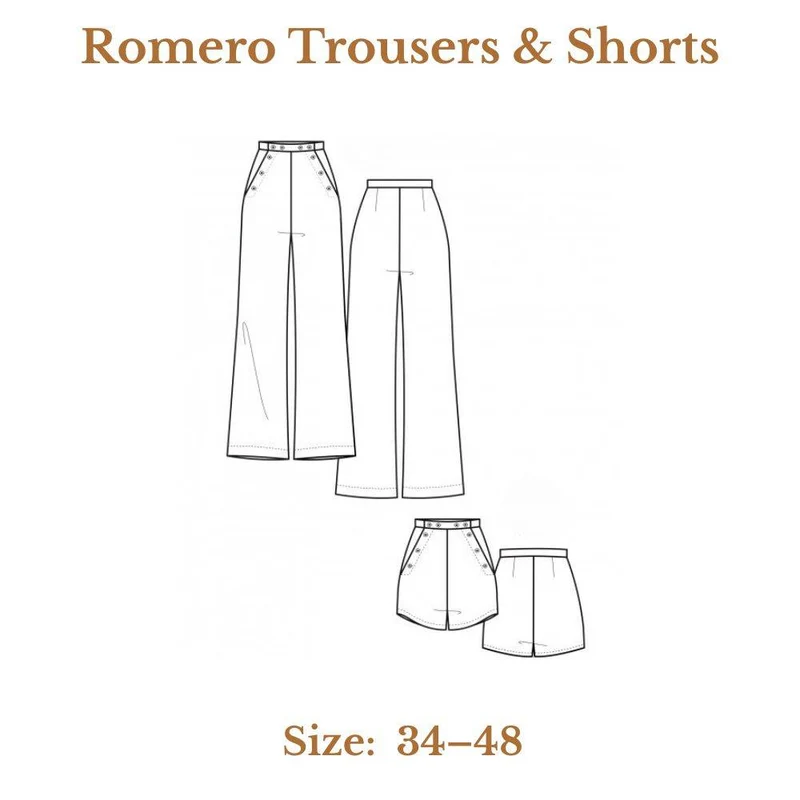 PATRON DE COUTURE PDF | Pantalon et short Romero | Pauline Alice | TRILINGUE (AN/FR/ES)