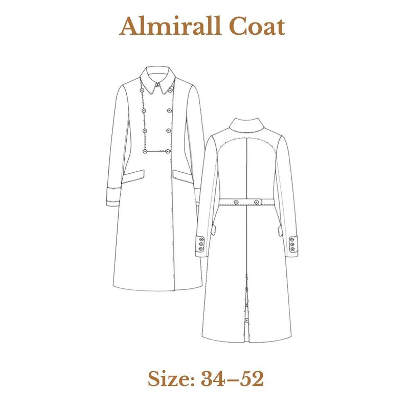 PATRON DE COUTURE PDF | Manteau Almirall | Pauline Alice | TRILINGUE (FR/EN/ES)