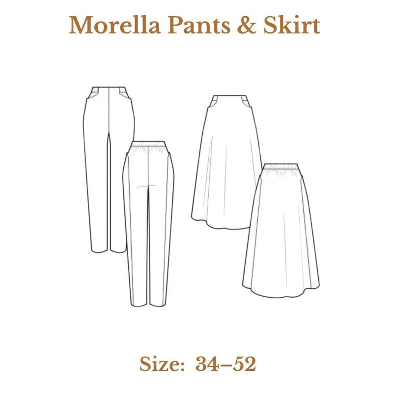 Patron de couture PDF | Pantalon et Jupe Morella | Pauline Alice | TRILINGUE (FR/EN/ES)