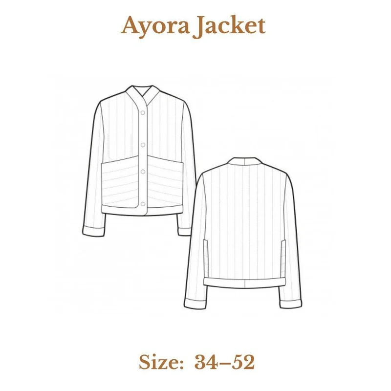 PATRON DE COUTURE PDF | Veste Ayora | Pauline Alice | TRILINGUE (EN/FR/ES)