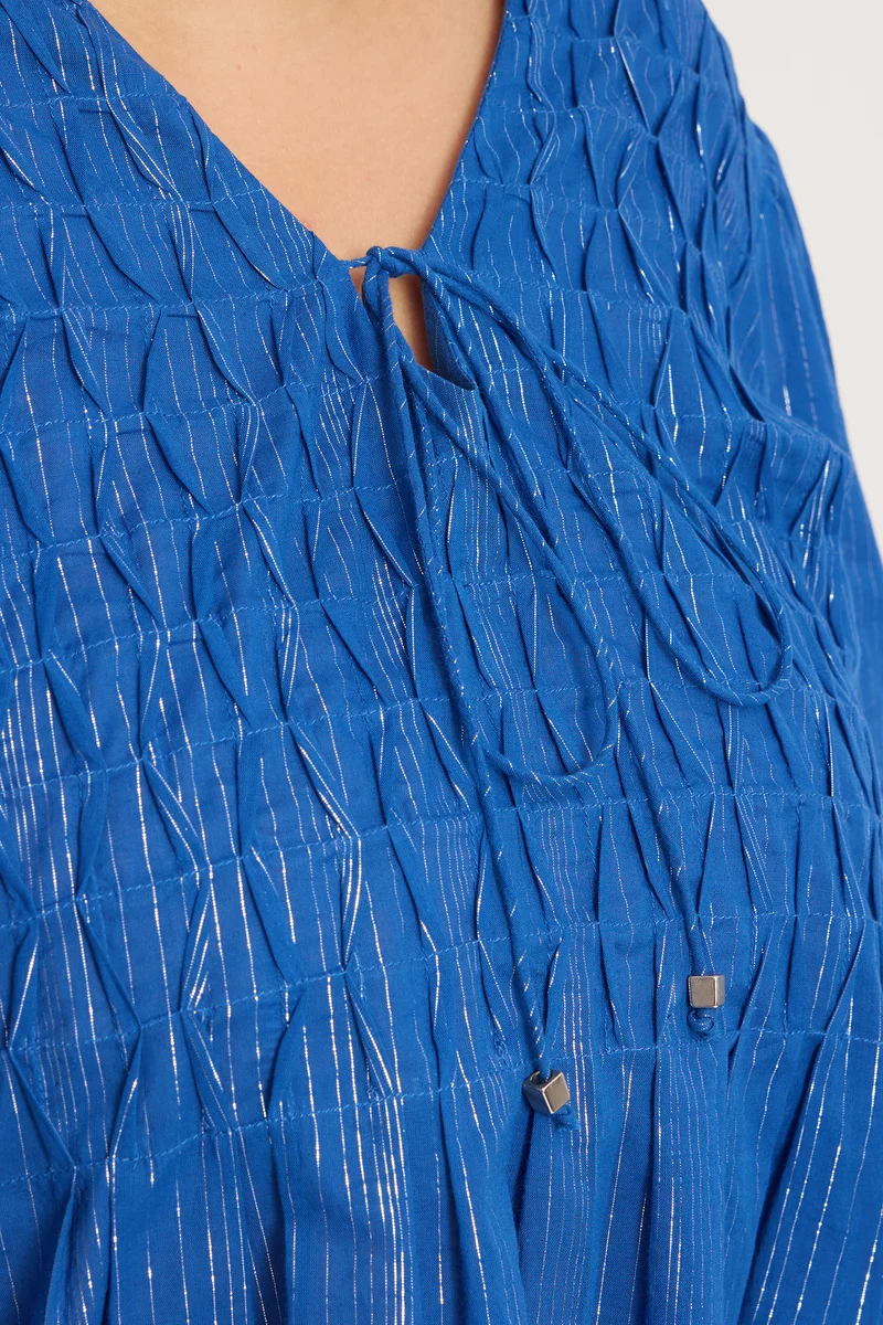 Kama|100% Cotton Contrast Stitch Shacket