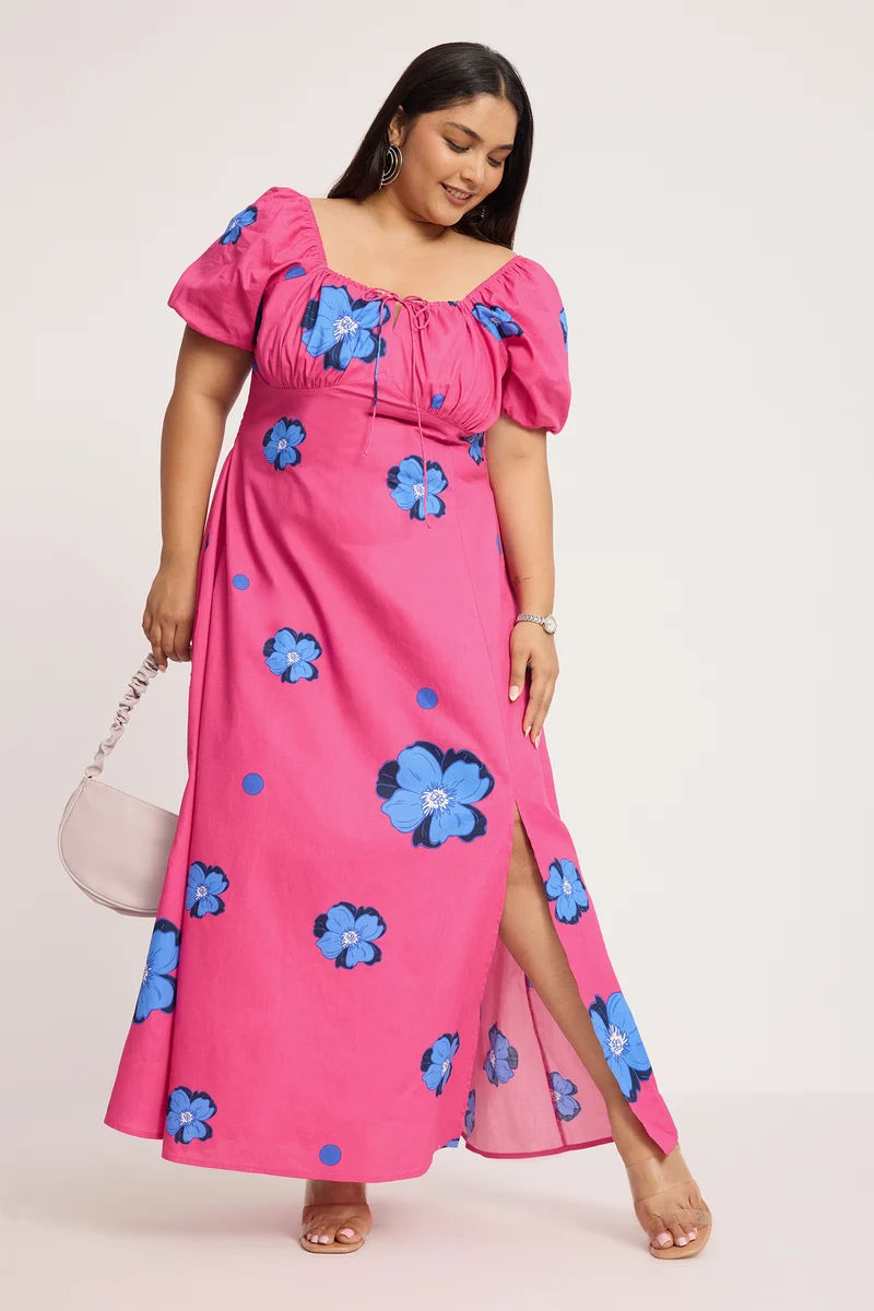 Matsue|100% Cotton Aline Dress With Slit