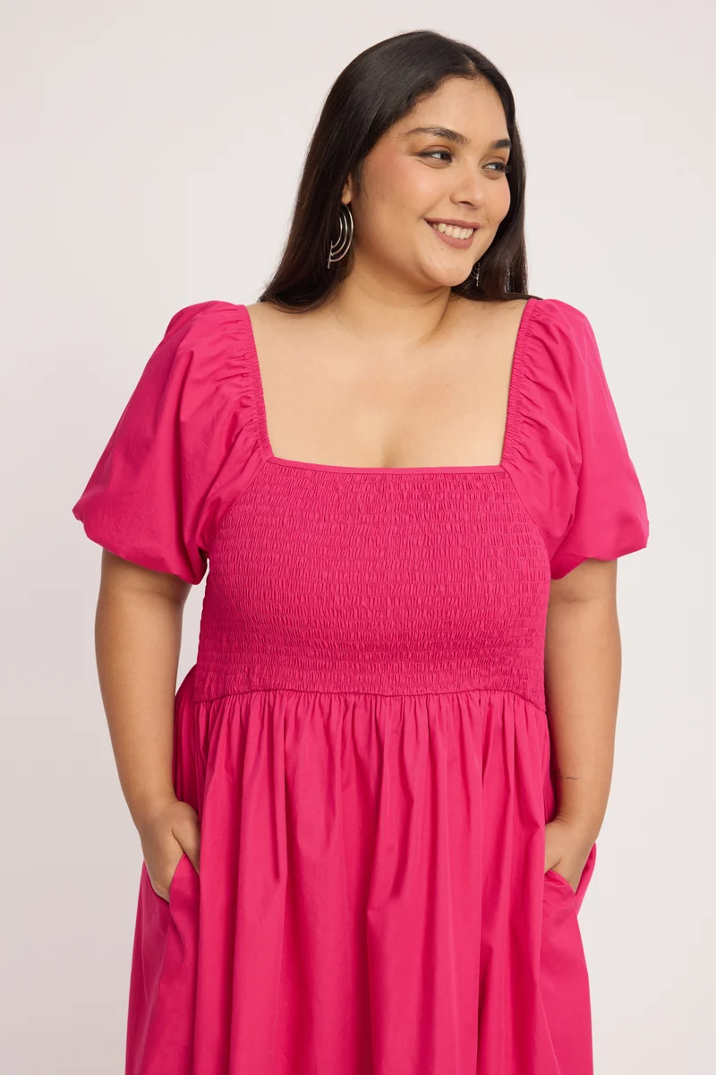 Zata|100% Cotton Fit And Flare Dress