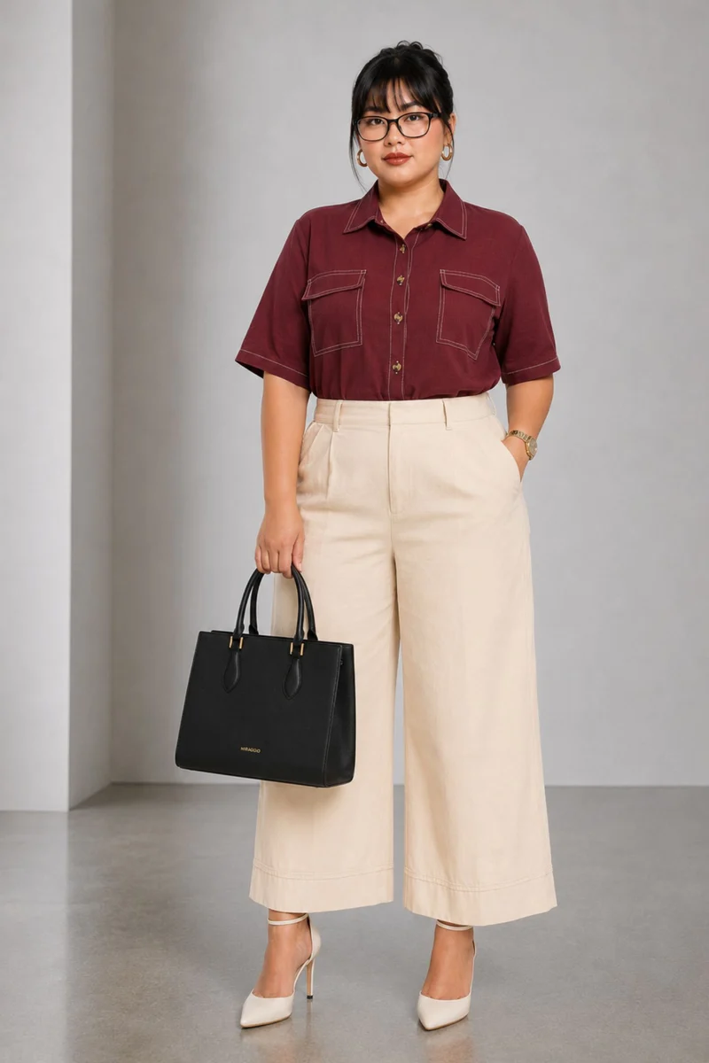 Itzia|100% Cotton Contrast Stitch Shacket
