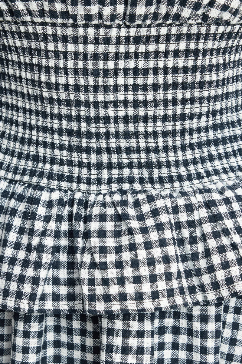 Janni|100% Cotton Smocked Waist Midi Dress