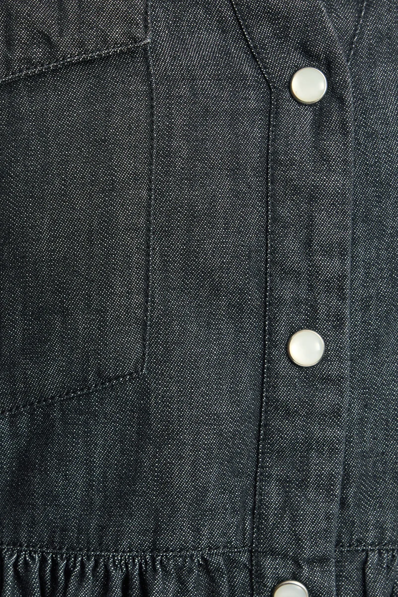 Branny|100% Cotton Relaxed Denim Shirt Mini Dress