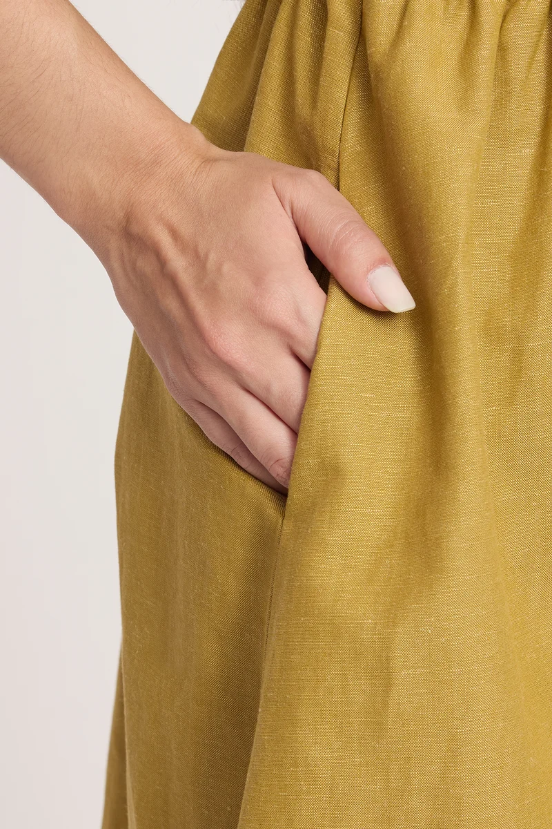 Shisha|100% Cotton Puff Sleeves Maxi Shirt Dress