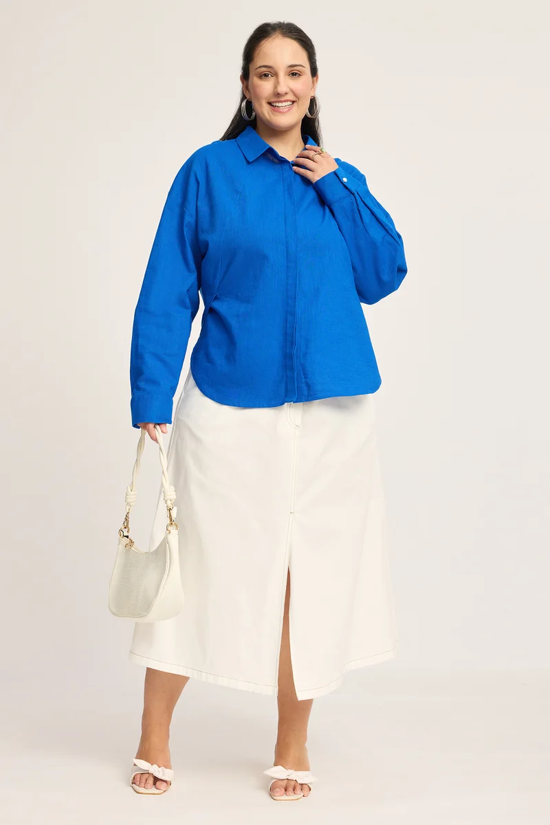 Ilona|100% Cotton Panelled Shirt
