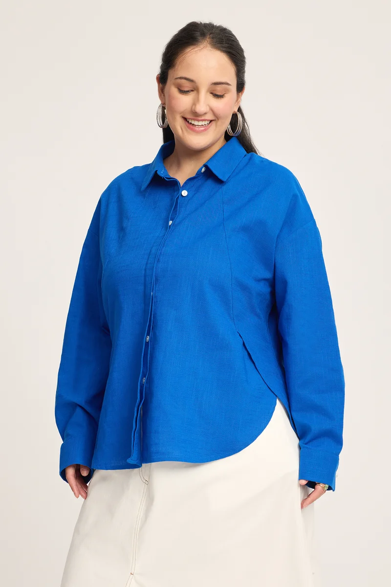 Ilona|100% Cotton Panelled Shirt