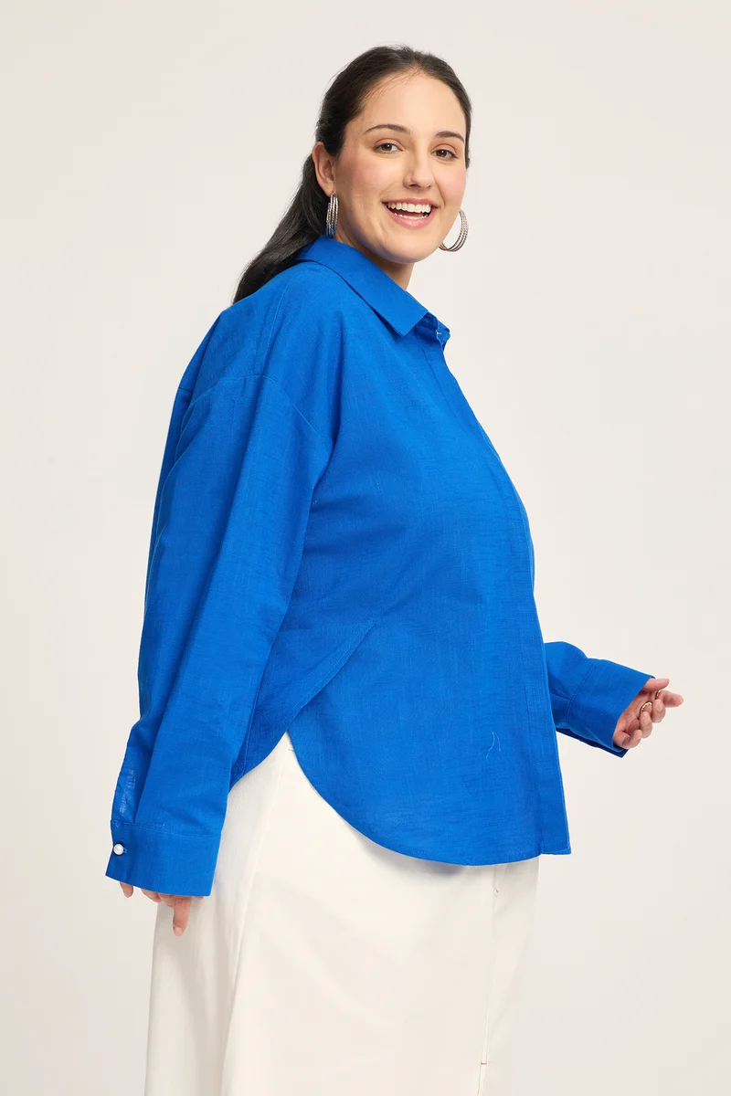 Ilona|100% Cotton Panelled Shirt