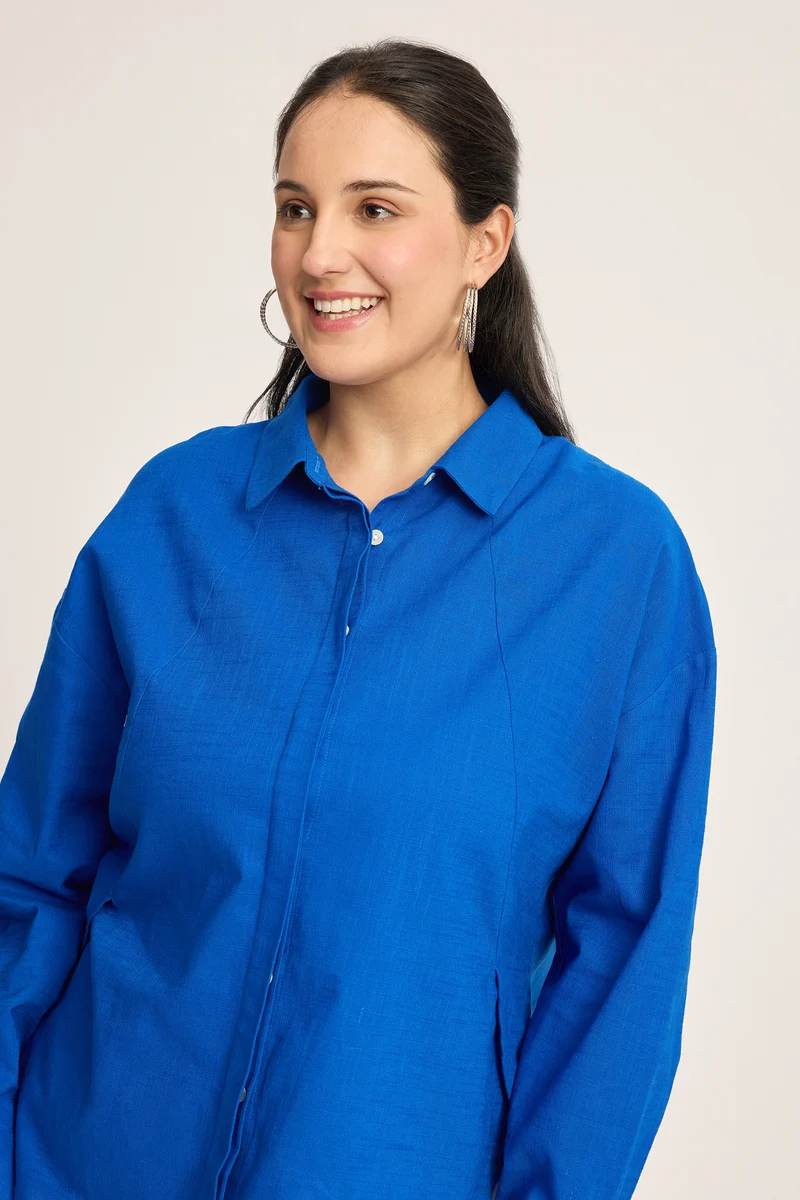 Ilona|100% Cotton Panelled Shirt