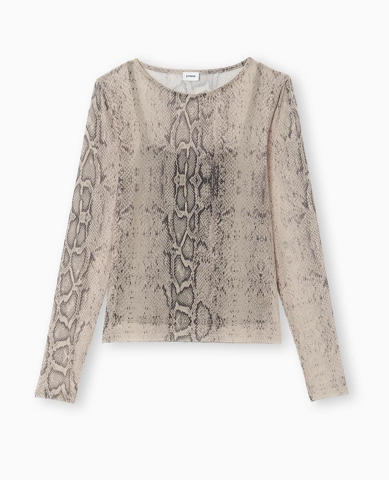 Top manches longues en résille motif python