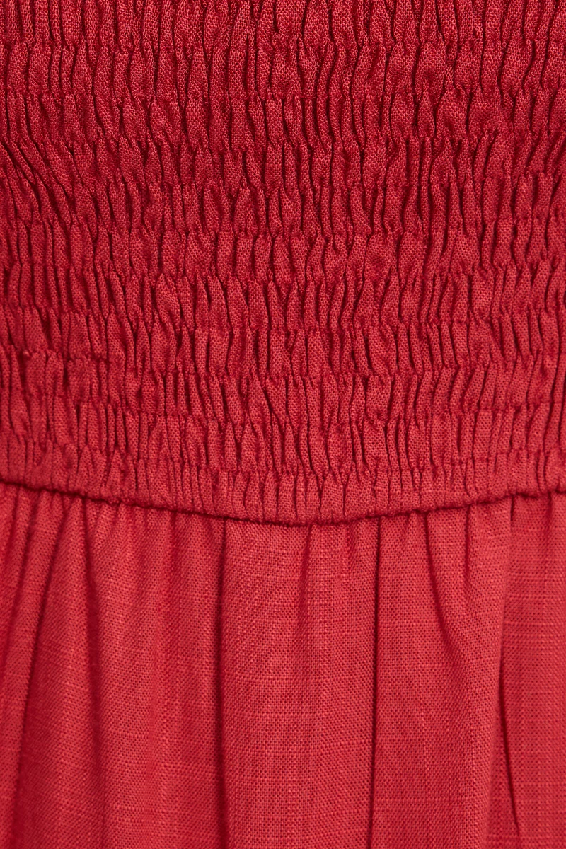 Mirabelle|100% Viscose Smocked Tiered Maxi Dress