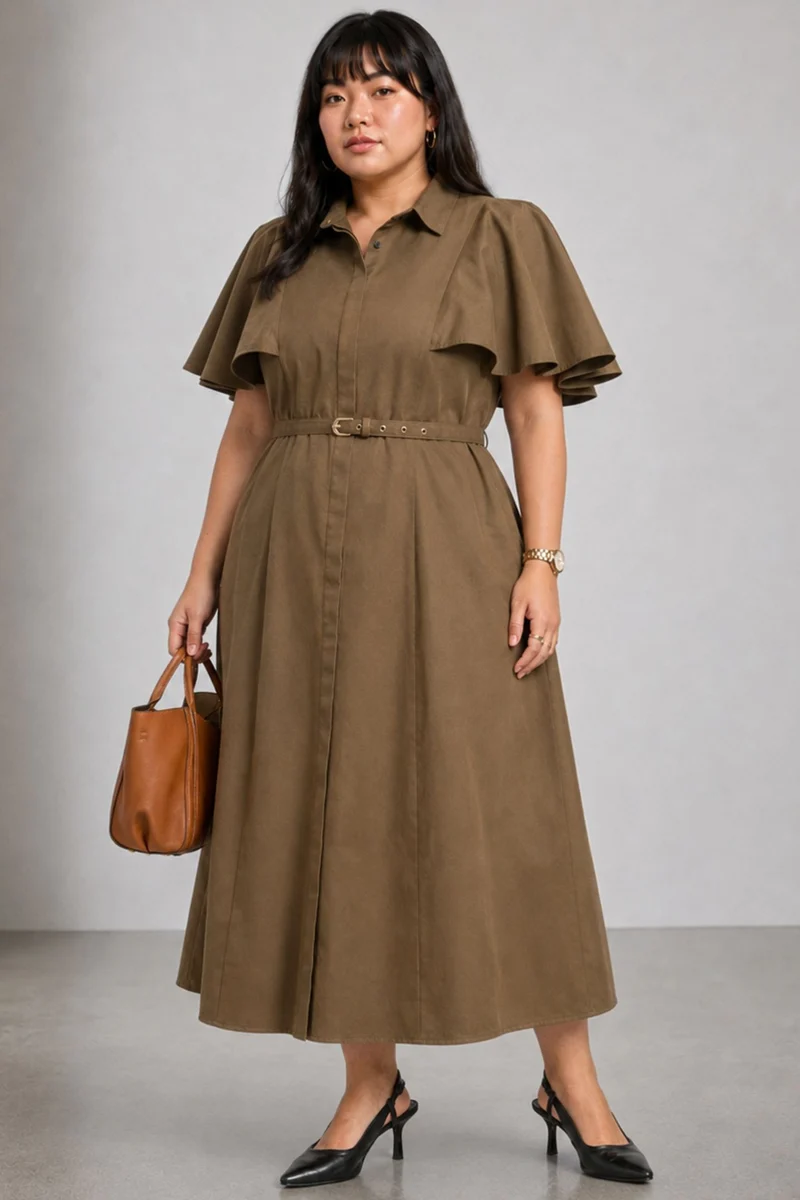 Carmen|100% Cotton Fit & Flare Shirt Dress