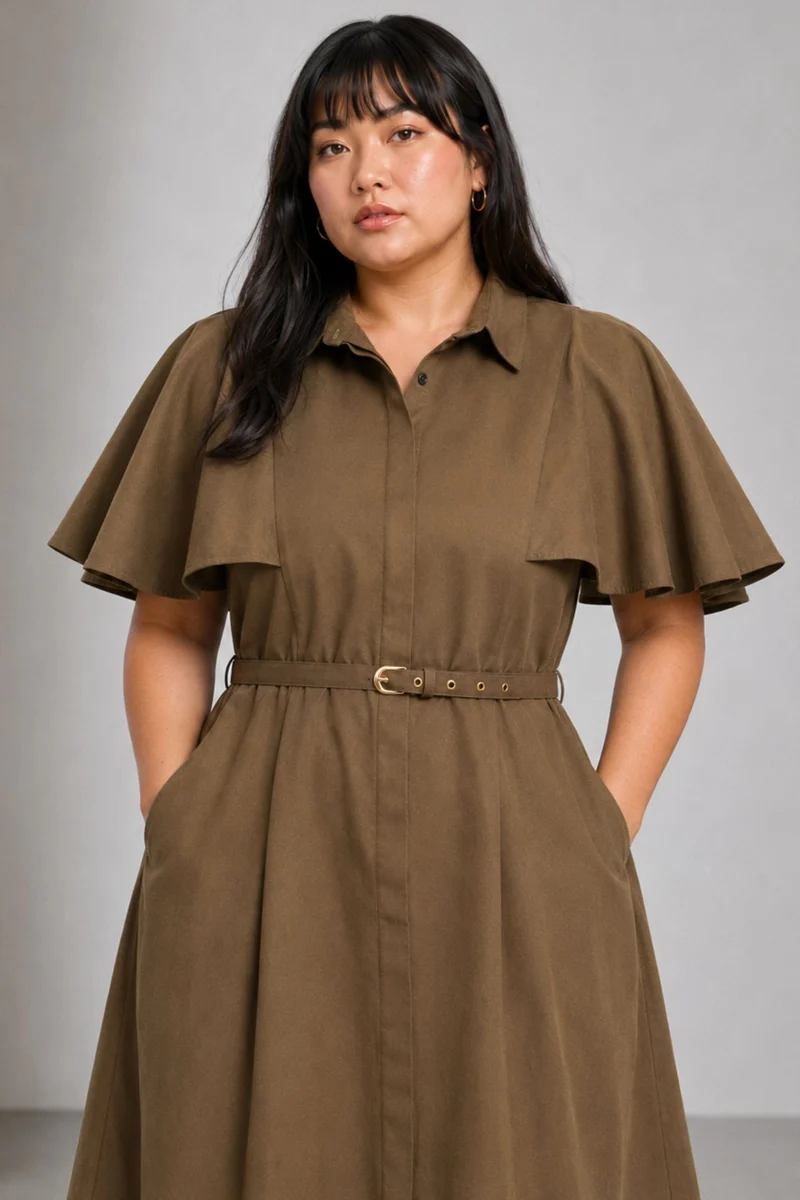 Carmen|100% Cotton Fit & Flare Shirt Dress