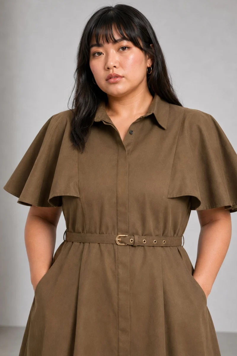 Carmen|100% Cotton Fit & Flare Shirt Dress