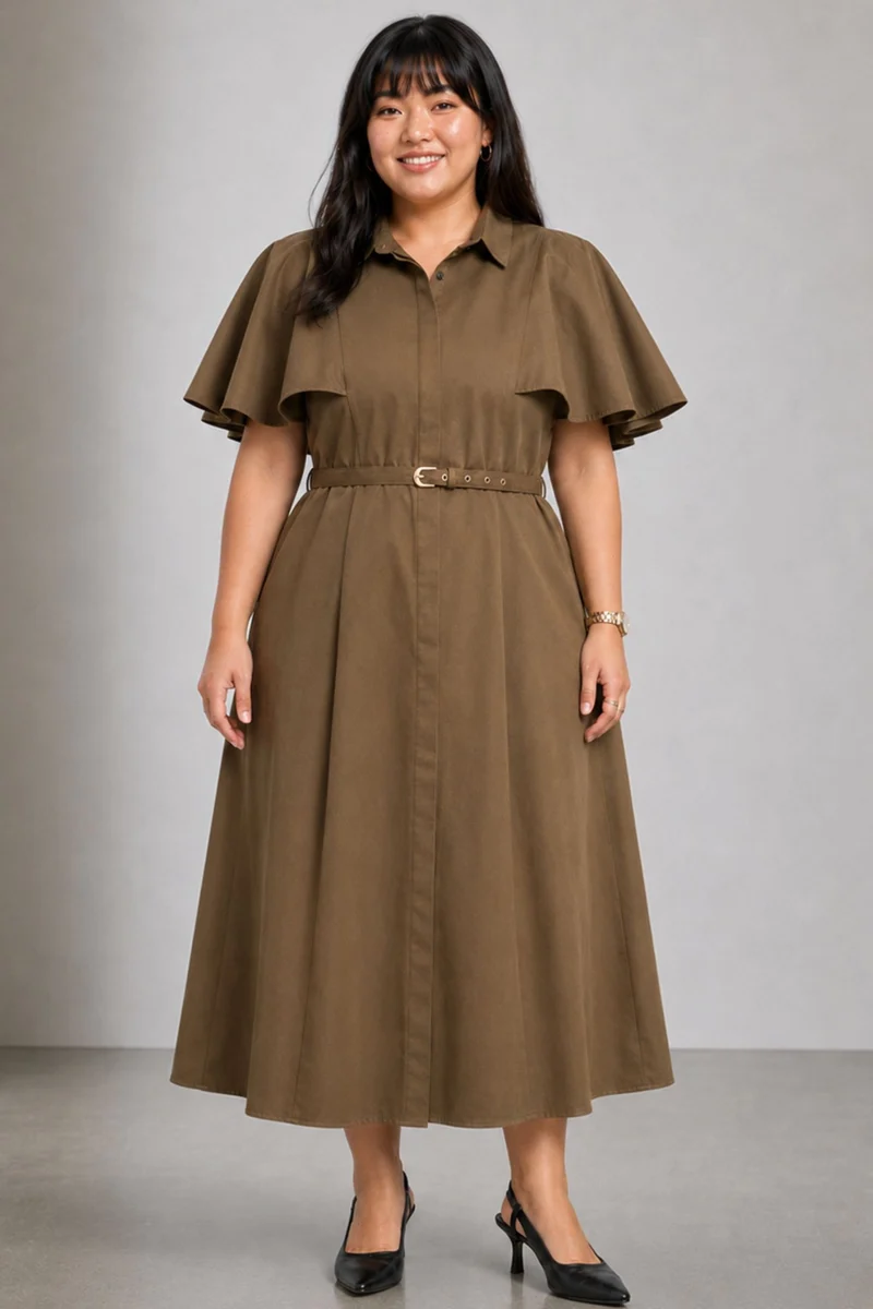 Carmen|100% Cotton Fit & Flare Shirt Dress