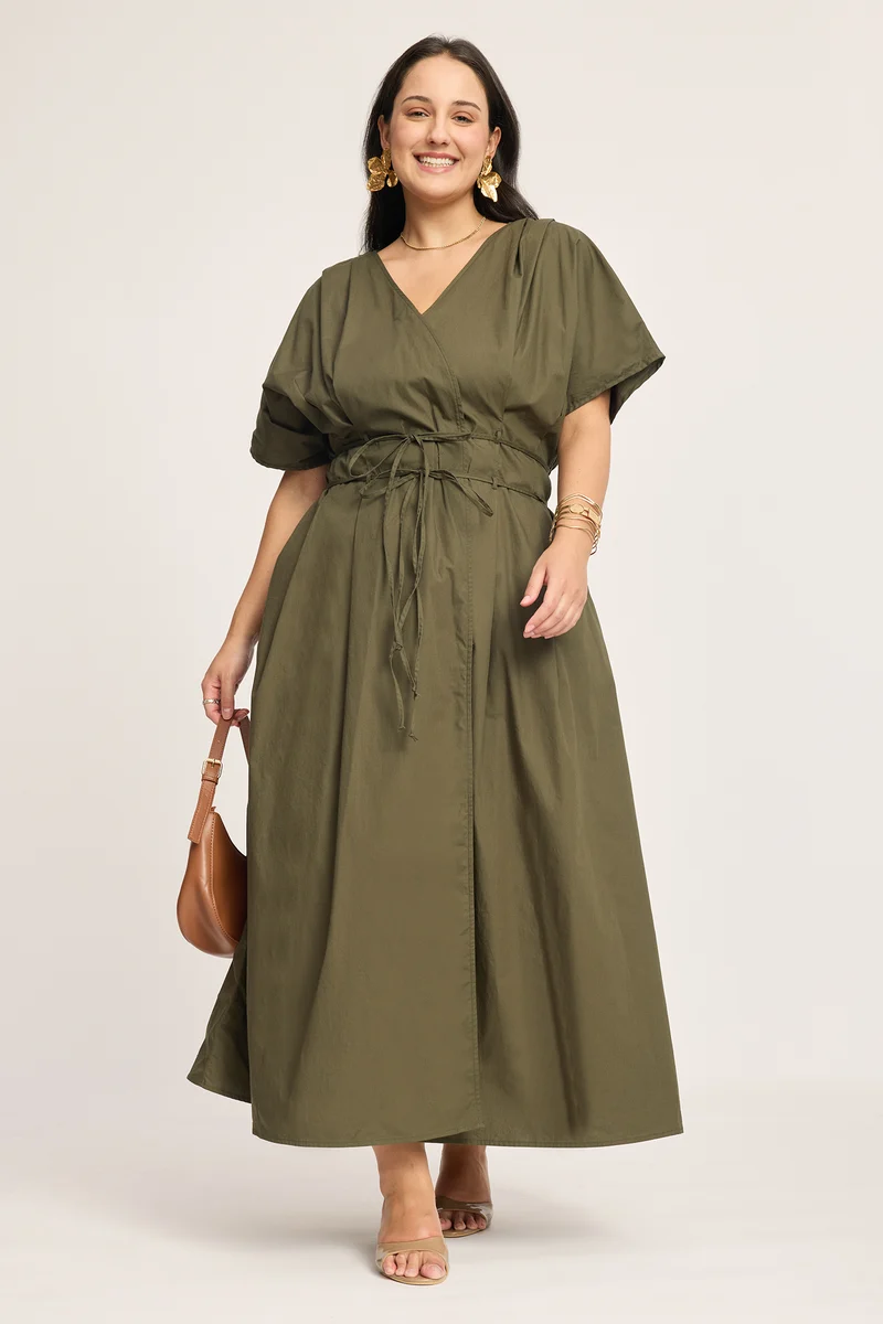 Marta|100% Cotton Maxi Wrap Dress