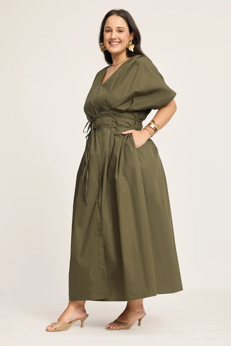 Marta|100% Cotton Maxi Wrap Dress