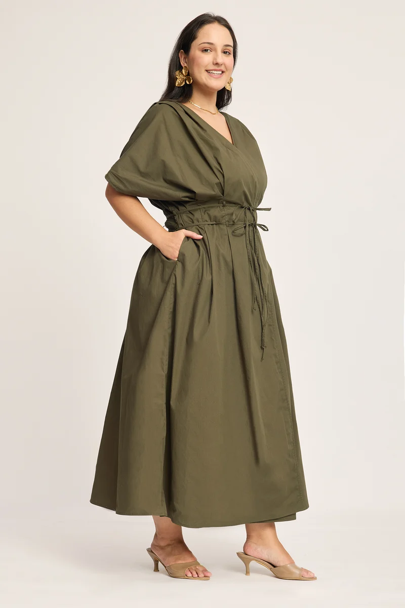 Marta|100% Cotton Maxi Wrap Dress